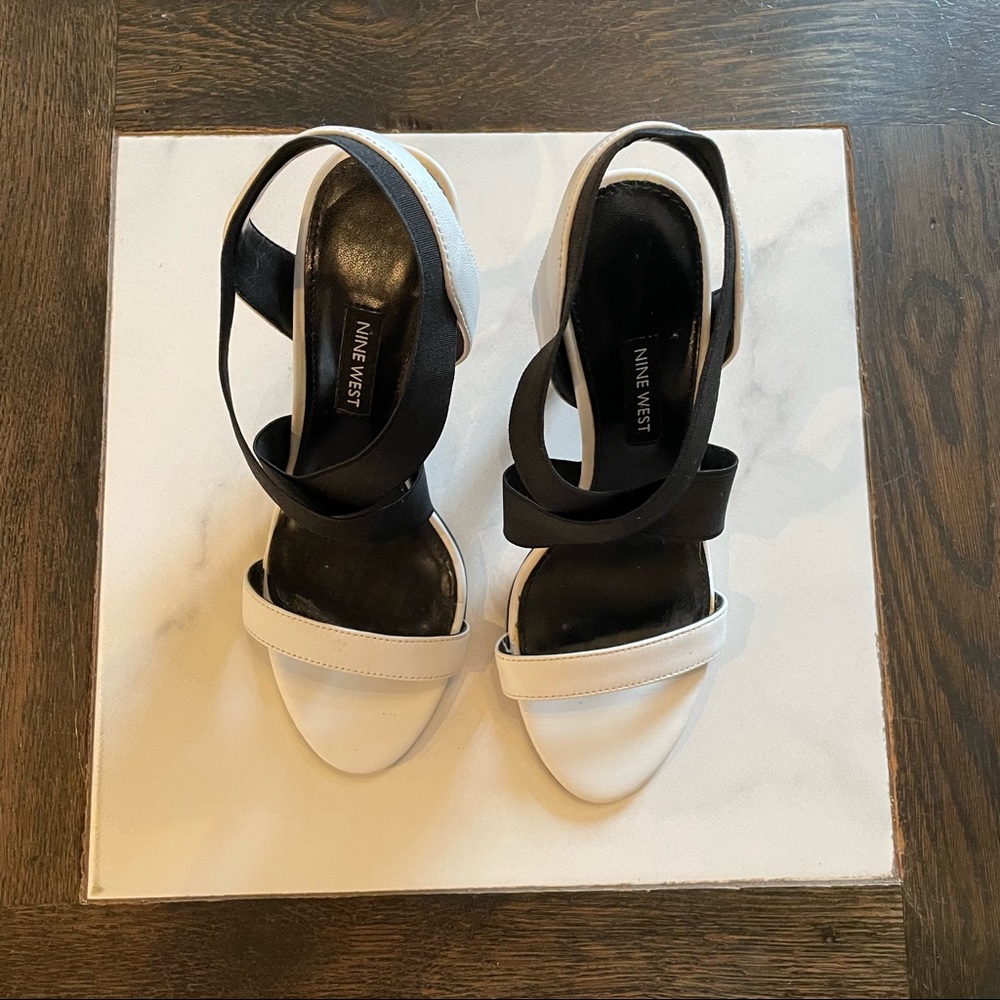 Nine West Black & White Sandals
